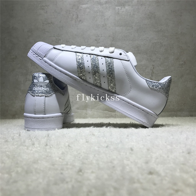 Adidas Superstar White Silver Strips S76923